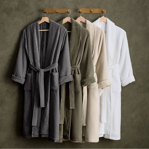 Brand New Pottery Barn Waffle Weave Resort Robe (R Monogram) - Picture 2 of 4